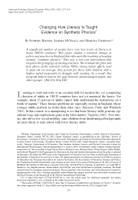 Changing how literacy is taught: evidence on synthetic phonics