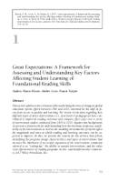 Great expectations: A framework for assessing and understanding key factors affecting student learning of foundational reading skills