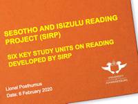 Six key study units on reading developed by SIRP