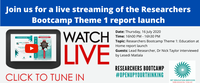 [Live stream] Researchers Bootcamp Theme 1 discussion with Nick Taylor 16 July 16h00 PM